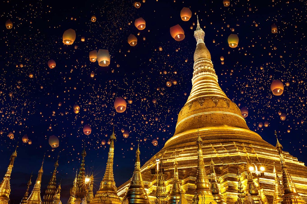 Make a wish, and send it up to the sky—maybe all of your travel dreams will come true. Destinations Worth Dreaming Image: Lanterns float up into the night sky past golden buildings.