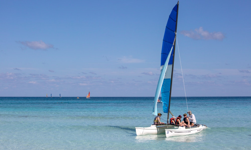 Don't forget to spend at least one of your days out on the water! Are Cuba's Beaches Nice Image: A catamaran takes off into Cuba's seas.