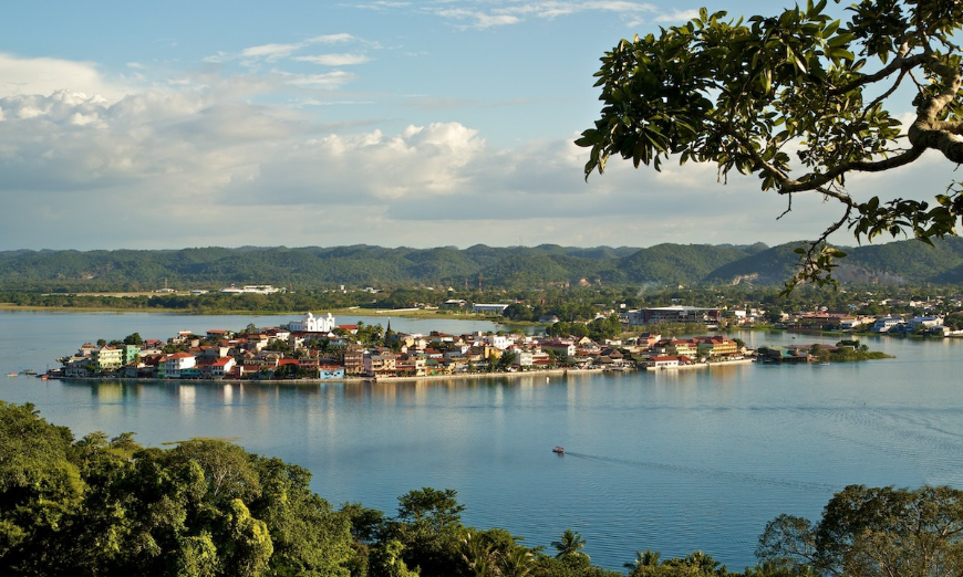 An island can feel like another world—especially on the mainland. Central America Islands Image: A view of Flores Island in the midst of the lake.