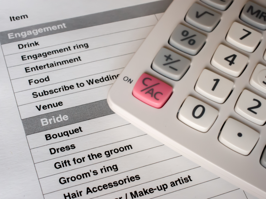 Spend your money wisely and you can have an amazing destination wedding and honeymoon. Destination Wedding in Ecuador Image: Itemized list of wedding expenses, with calculator sitting on top.