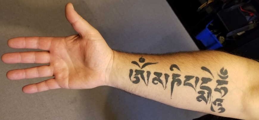 Dean Collver's tattooed forearm. Everest Tattoo Image: Dean Collver's tattooed forearm.