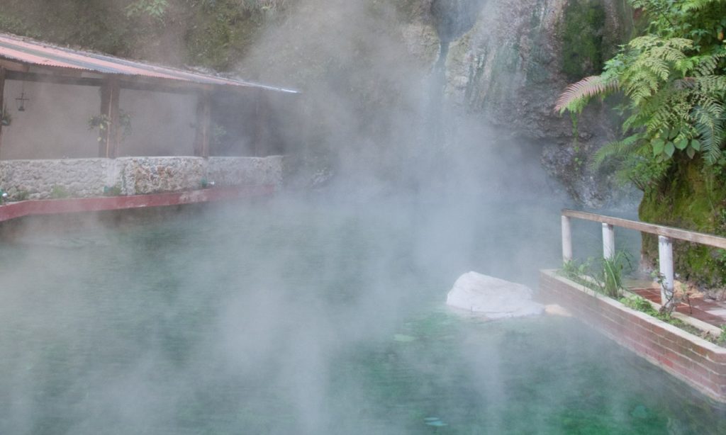 Whoo! That's a hot one! Hot Springs Image: Fuentes Georginas. Steam clouds a photograph of the Fuentes Georginas hot spring.
