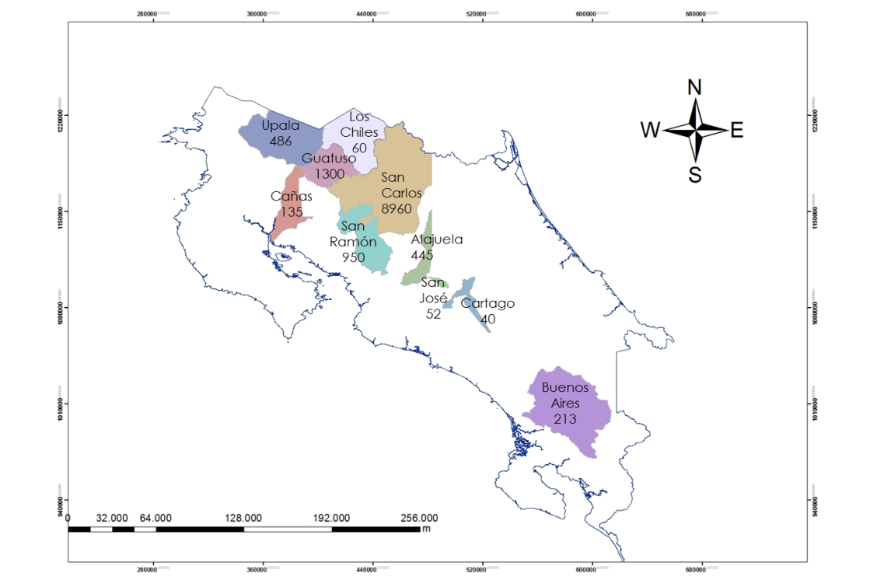 When will we be happy? Hmm... Ask us again when this map is filled in. Offset Travel Carbon Footprint Image: A map showing different colored regions and the number of trees planted in them.