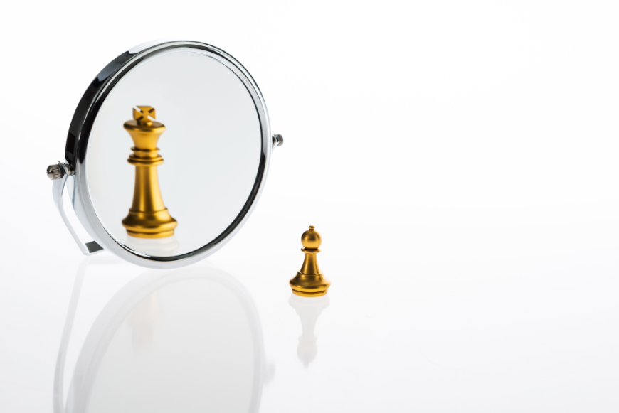 If you are a patron, then this is how businesses should see you as well. Sustainable Tourism Entrepreneurs Image: A gold pawn chess piece looks in a mirror and sees a king.